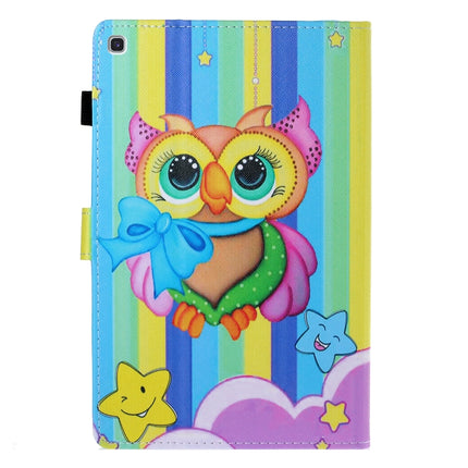 For Galaxy Tab S5e T720 Colored Drawing Horizontal Flip PU Leather Case with Holder & Card Slot & Sleep / Wake-up Function(Rainbow Owl)-garmade.com