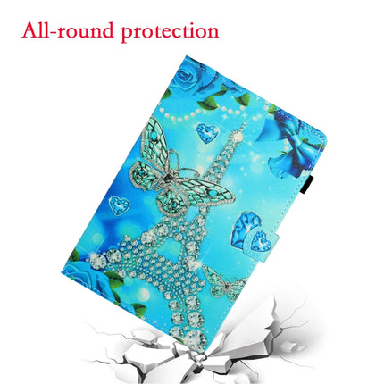 For Galaxy Tab S6 T860 Colored Drawing Horizontal Flip PU Leather Case with Holder & Card Slot & Sleep / Wake-up Function(Butterfly Tower)-garmade.com
