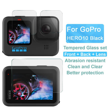 For GoPro HERO10 Black IMAK 3 in 1 Camera Lens and Screen Tempered Glass Film-garmade.com