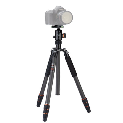 Fotopro X-go Max E Portable Collapsible Carbon Fiber Camera Tripod with Dual Action Ball Head-garmade.com