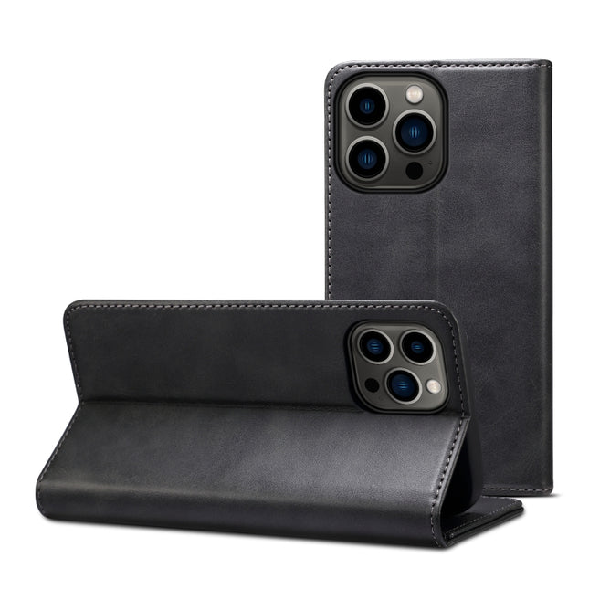 Calf Texture Horizontal Flip Leather Case with Holder & Card Slots & Wallet For iPhone 13 Pro Max(Black)-garmade.com
