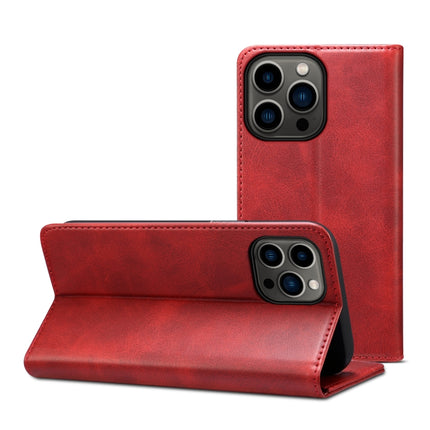 Calf Texture Horizontal Flip Leather Case with Holder & Card Slots & Wallet For iPhone 13 Pro Max(Red)-garmade.com