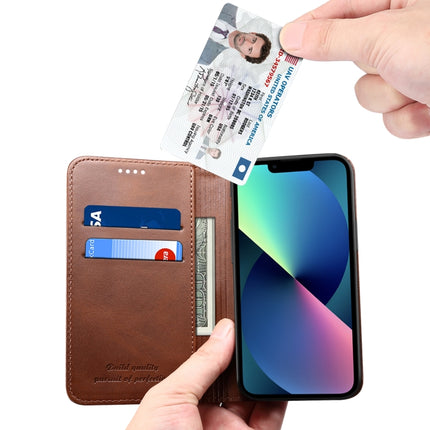 Calf Texture Horizontal Flip Leather Case with Holder & Card Slots & Wallet For iPhone 13 mini(Brown)-garmade.com