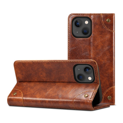 Baroque Simple Horizontal Flip Leather Case with Holder & Card Slots & Wallet For iPhone 13 mini(Light Brown)-garmade.com