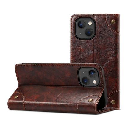 Baroque Simple Horizontal Flip Leather Case with Holder & Card Slots & Wallet For iPhone 13 mini(Dark Brown)-garmade.com