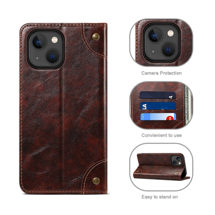 Baroque Simple Horizontal Flip Leather Case with Holder & Card Slots & Wallet For iPhone 13 mini(Dark Brown)-garmade.com