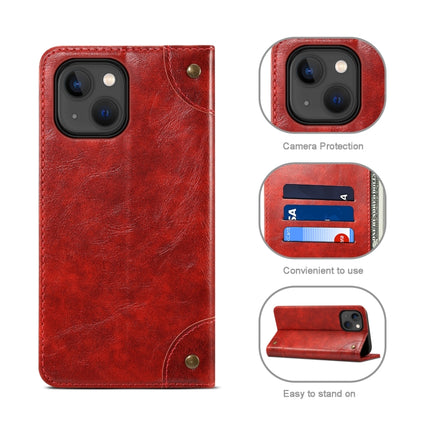 Baroque Simple Horizontal Flip Leather Case with Holder & Card Slots & Wallet For iPhone 13 mini(Red)-garmade.com