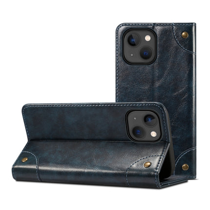 Baroque Simple Horizontal Flip Leather Case with Holder & Card Slots & Wallet For iPhone 13 mini(Blue)-garmade.com