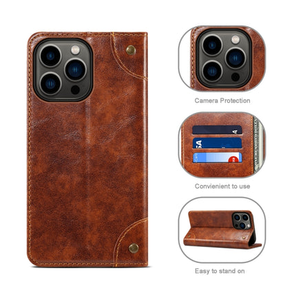 Baroque Simple Horizontal Flip Leather Case with Holder & Card Slots & Wallet For iPhone 13 Pro Max(Light Brown)-garmade.com