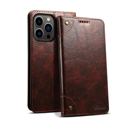 Baroque Simple Horizontal Flip Leather Case with Holder & Card Slots & Wallet For iPhone 13 Pro Max(Dark Brown)-garmade.com