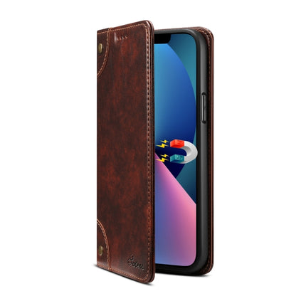 Baroque Simple Horizontal Flip Leather Case with Holder & Card Slots & Wallet For iPhone 13 Pro Max(Dark Brown)-garmade.com