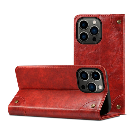 Baroque Simple Horizontal Flip Leather Case with Holder & Card Slots & Wallet For iPhone 13 Pro Max(Red)-garmade.com