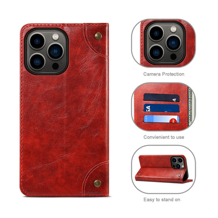 Baroque Simple Horizontal Flip Leather Case with Holder & Card Slots & Wallet For iPhone 13 Pro Max(Red)-garmade.com