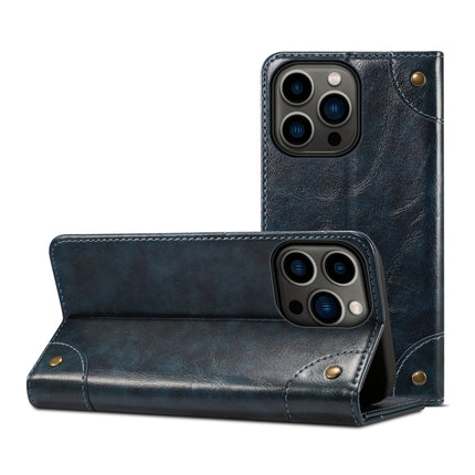 Baroque Simple Horizontal Flip Leather Case with Holder & Card Slots & Wallet For iPhone 13 Pro Max(Blue)-garmade.com