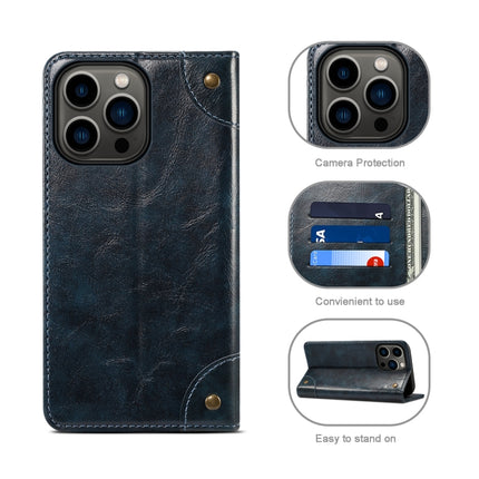 Baroque Simple Horizontal Flip Leather Case with Holder & Card Slots & Wallet For iPhone 13 Pro Max(Blue)-garmade.com