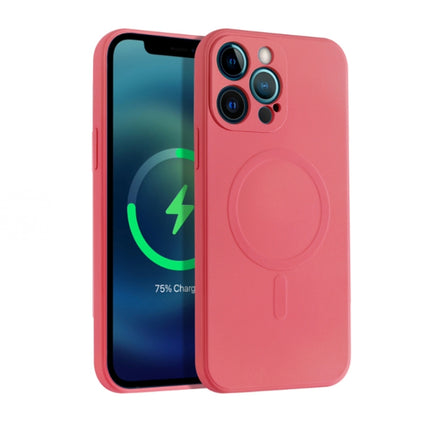 Liquid Silicone Full Coverage Shockproof Magsafe Case For iPhone 13 mini(Red)-garmade.com