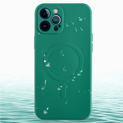 Liquid Silicone Full Coverage Shockproof Magsafe Case For iPhone 13 mini(Dark Red)-garmade.com