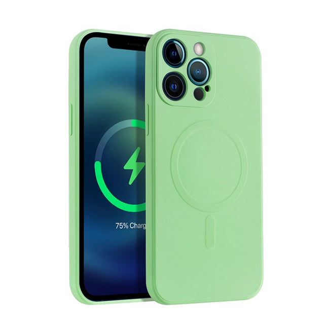 Liquid Silicone Full Coverage Shockproof Magsafe Case For iPhone 13 Pro Max(Green)-garmade.com
