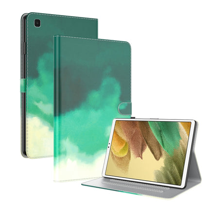 For Samsung Galaxy Tab A7 Lite 8.4 T220 / T225 Voltage Watercolor Pattern Skin Feel Magnetic Horizontal Flip PU Leather Case with Holder & Card Slots & Photo Frame(Cyan Green)-garmade.com