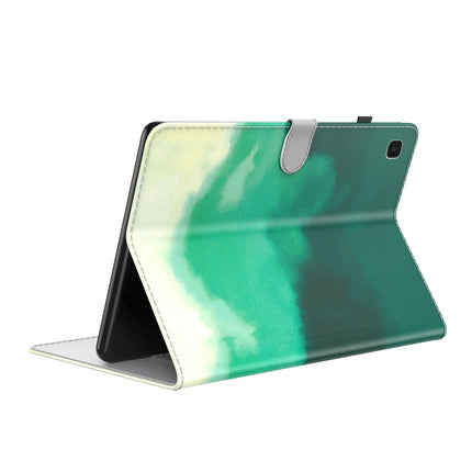 For Samsung Galaxy Tab A7 Lite 8.4 T220 / T225 Voltage Watercolor Pattern Skin Feel Magnetic Horizontal Flip PU Leather Case with Holder & Card Slots & Photo Frame(Cyan Green)-garmade.com