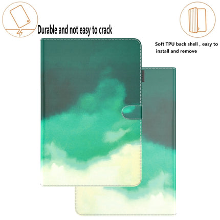 For Samsung Galaxy Tab S8+ / Tab S8 Plus / Tab S7 FE / Tab S7+ 12.4 inch T970 / T976B Voltage Watercolor Pattern Skin Feel Magnetic Horizontal Flip PU Leather Case with Holder & Card Slots & Photo Frame(Cyan Green)-garmade.com