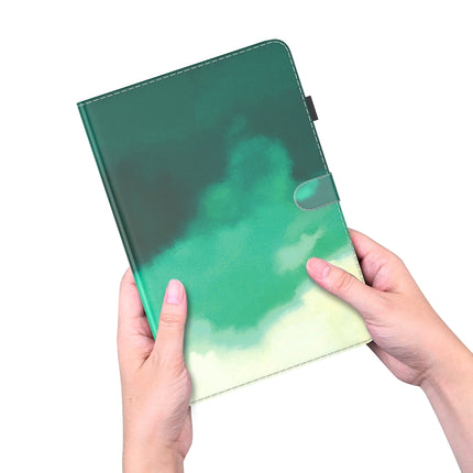 For Samsung Galaxy Tab A 8.0 2019 T290 / T295 / T297 Voltage Watercolor Pattern Skin Feel Magnetic Horizontal Flip PU Leather Case with Holder & Card Slots & Photo Frame(Cyan Green)-garmade.com