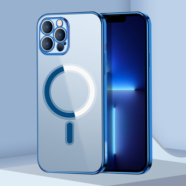 Classic Electroplating Shockproof Magsafe Case For iPhone 13 Pro Max(Blue)-garmade.com