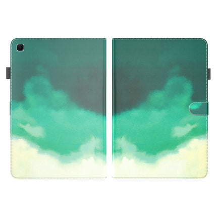 For Samsung Galaxy Tab S6 Lite 10.4 inch P610 / P615 Voltage Watercolor Pattern Skin Feel Magnetic Horizontal Flip PU Leather Case with Holder & Card Slots & Photo Frame & Sleep / Wake-up Function(Cyan Green)-garmade.com