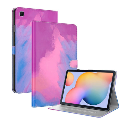For Samsung Galaxy Tab S6 Lite 10.4 inch P610 / P615 Voltage Watercolor Pattern Skin Feel Magnetic Horizontal Flip PU Leather Case with Holder & Card Slots & Photo Frame & Sleep / Wake-up Function(Purple Red)-garmade.com