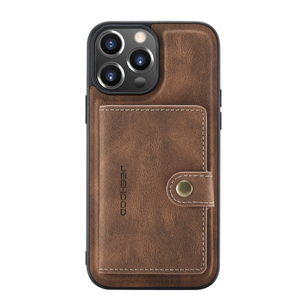 JEEHOOD Retro Magnetic Detachable Protective Case with Wallet & Card Slot & Holder For iPhone 13 mini(Brown)-garmade.com