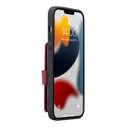 JEEHOOD Retro Magnetic Detachable Protective Case with Wallet & Card Slot & Holder For iPhone 13(Red)-garmade.com