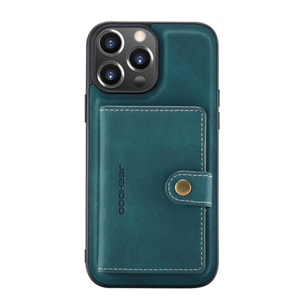 JEEHOOD Retro Magnetic Detachable Protective Case with Wallet & Card Slot & Holder For iPhone 13 Pro(Blue)-garmade.com