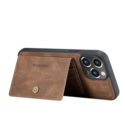 JEEHOOD Retro Magnetic Detachable Protective Case with Wallet & Card Slot & Holder For iPhone 13 Pro Max(Brown)-garmade.com
