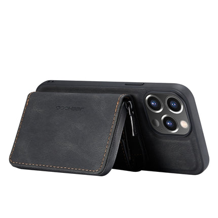 JEEHOOD Magnetic Zipper Horizontal Flip Leather Case with Holder & Card Slot & Wallet For iPhone 13 mini(Black)-garmade.com