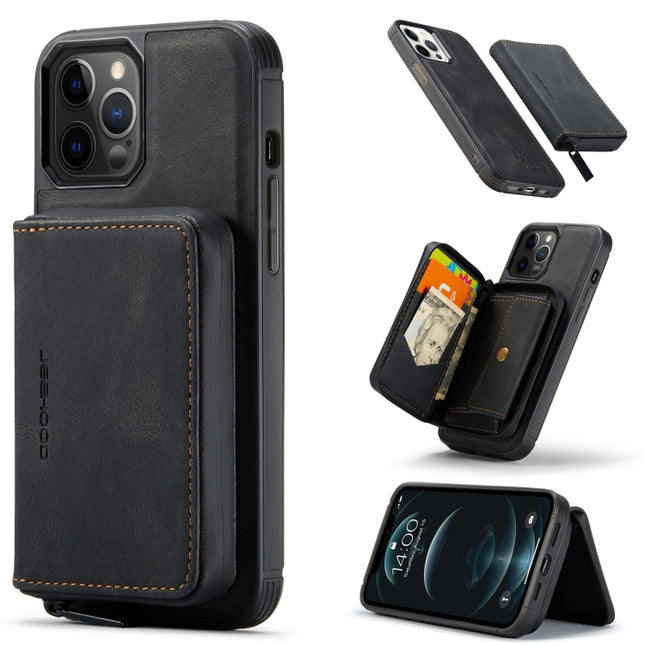 JEEHOOD Magnetic Zipper Horizontal Flip Leather Case with Holder & Card Slot & Wallet For iPhone 13(Black)-garmade.com