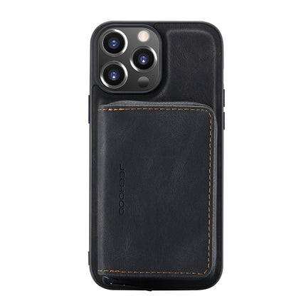 JEEHOOD Magnetic Zipper Horizontal Flip Leather Case with Holder & Card Slot & Wallet For iPhone 13 Pro(Black)-garmade.com