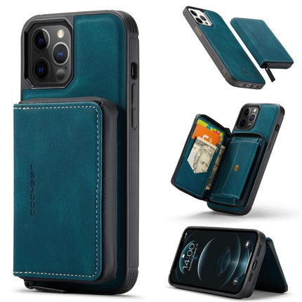 JEEHOOD Magnetic Zipper Horizontal Flip Leather Case with Holder & Card Slot & Wallet For iPhone 13 Pro Max(Blue)-garmade.com