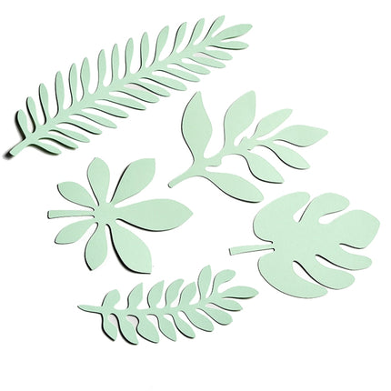 10 in 1 Creative Paper Cutting Shooting Props Tree Leaves Papercut Jewelry Cosmetics Background Photo Photography Props(Light Green)-garmade.com