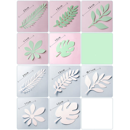 10 in 1 Creative Paper Cutting Shooting Props Tree Leaves Papercut Jewelry Cosmetics Background Photo Photography Props(Emerald Green)-garmade.com