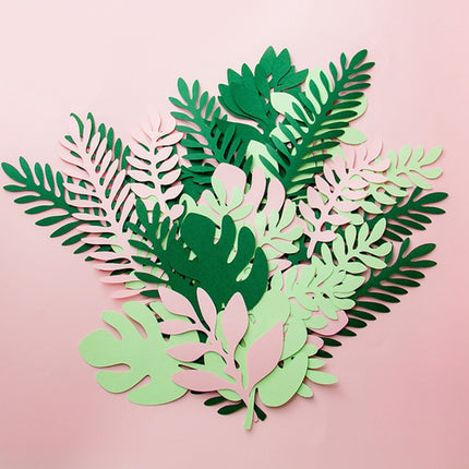 10 in 1 Creative Paper Cutting Shooting Props Tree Leaves Papercut Jewelry Cosmetics Background Photo Photography Props(Christmas Green)-garmade.com