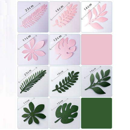 10 in 1 Creative Paper Cutting Shooting Props Tree Leaves Papercut Jewelry Cosmetics Background Photo Photography Props(Deep Green)-garmade.com