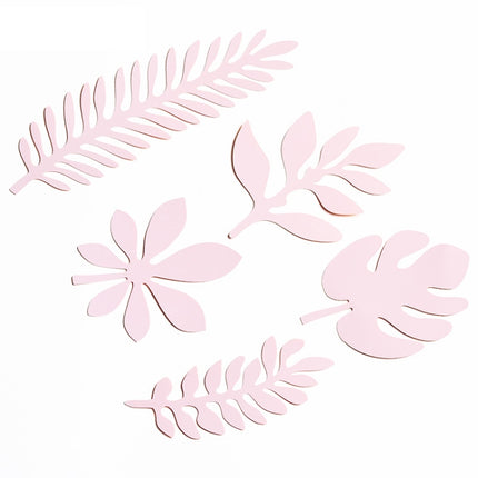 10 in 1 Creative Paper Cutting Shooting Props Tree Leaves Papercut Jewelry Cosmetics Background Photo Photography Props(Light Pink)-garmade.com