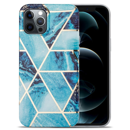 Splicing Marble Pattern TPU Protective Case For iPhone 13(Blue)-garmade.com