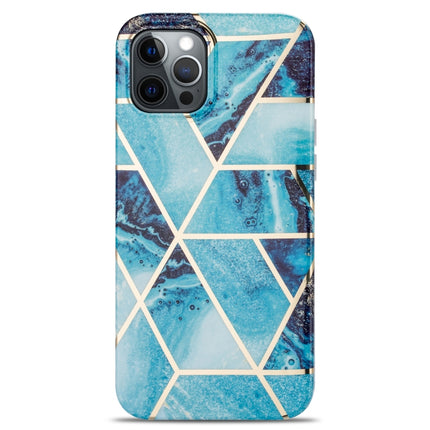 Splicing Marble Pattern TPU Protective Case For iPhone 13(Blue)-garmade.com