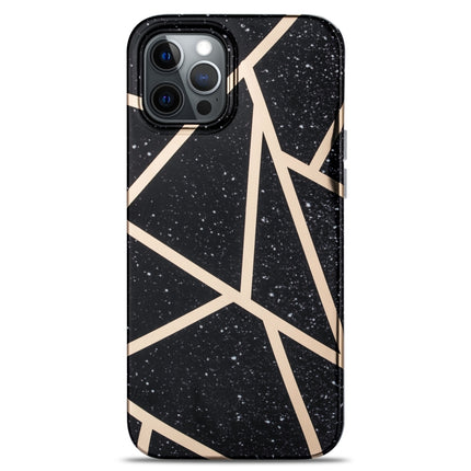 Splicing Marble Pattern TPU Protective Case For iPhone 13(Black)-garmade.com