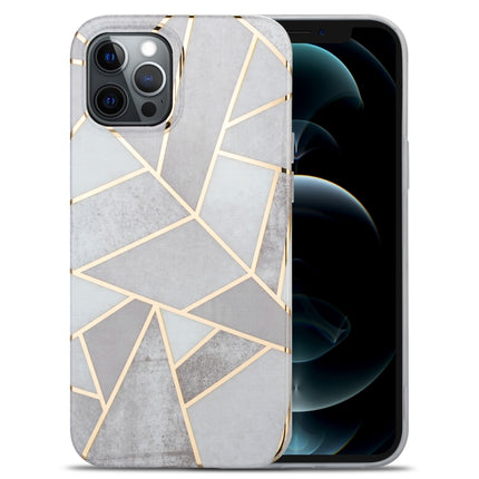 Splicing Marble Pattern TPU Protective Case For iPhone 13 Pro(Grey White)-garmade.com