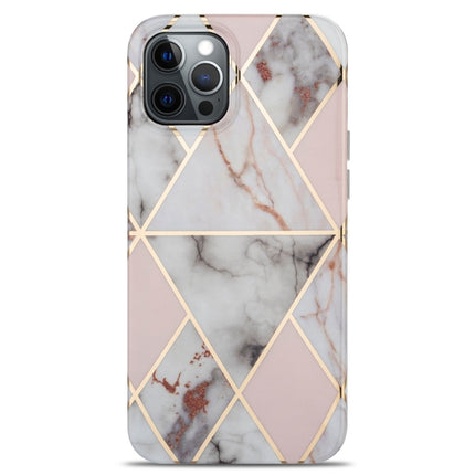 Splicing Marble Pattern TPU Protective Case For iPhone 13 Pro(Light Pink Grey)-garmade.com