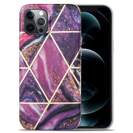 Splicing Marble Pattern TPU Protective Case For iPhone 13 Pro(Purple)-garmade.com
