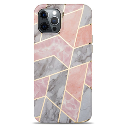 Splicing Marble Pattern TPU Protective Case For iPhone 13 Pro Max(Pink Grey)-garmade.com