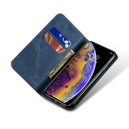 For iPhone XR Denim Texture Casual Style Horizontal Flip Leather Case with Holder & Card Slots & Wallet(Blue)-garmade.com